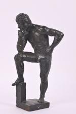 Gerard Ecole du XXe 
Le penseur
Epreuve en bronze à patine...