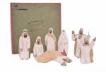 Petit coffret marqué d'un commerçant d'Alger
"Spécialité de statuettes arabes" contenant...