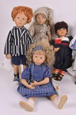 Gotz, sept poupées contemporaines
en résine dont modèles de Sylvia Nottera.