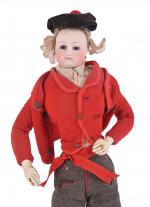 Le Basque, belle poupée attribuée à Barrois,
tête pivotante et buste...
