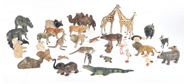 Lot De Figurines Animaux Anciennes En Plomb – Zoo, Afrique, Jouet Miniature