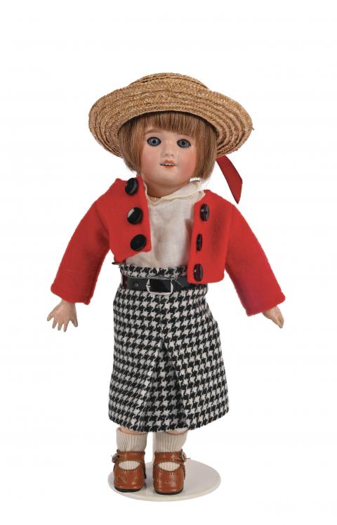 Tête De Poupée En Porcelaine BLEUETTE SFBJ 301 – Yeux Verts, Reproduction BRAVOT, Taille 24 Cm