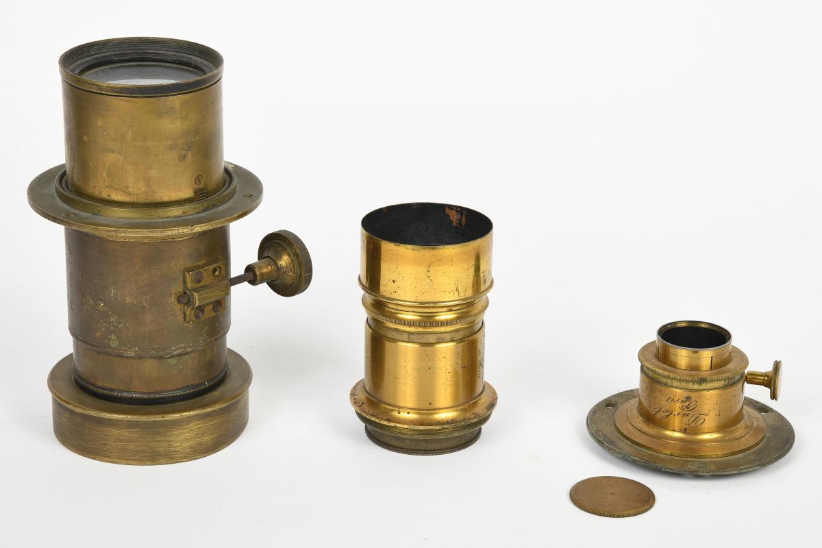 Gros Objectif de Chambre Photographique en Laiton Brass