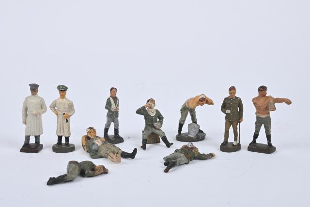 Figurine Elastolin Allemande - Soldat Musicien En Défilé, Pièce Ancienne Pour Collection