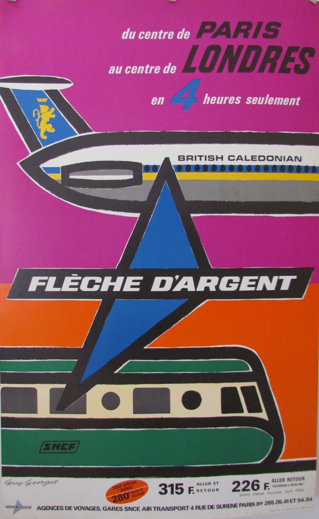 Flèche d'Argent SNCF British Caledonian Affiche de Guy 100 x