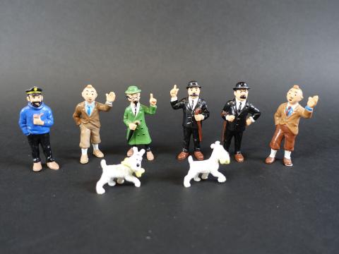 Lot De 6 Figurines Tintin Anciennes Par Bully – État D’occasion, En PVC, Sans Emballage