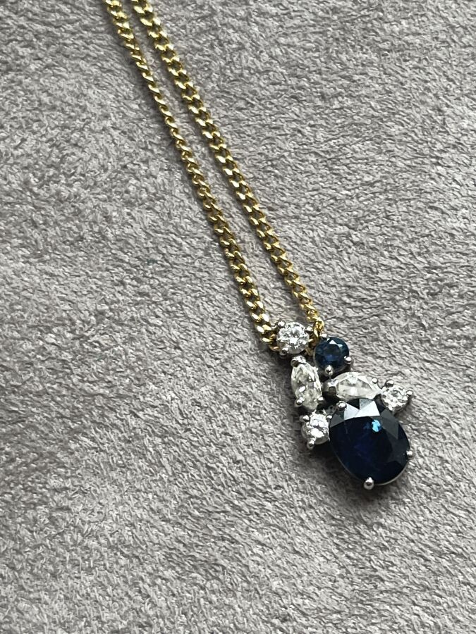Pendentif Croix En Or Jaune 18k Avec Chaîne - Dominika Lovicchi - Occasion