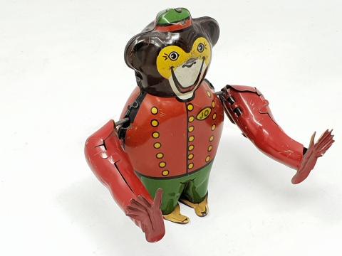 Jouet Mécanique Ancien SCHUCO - Singe Acrobate - Vintage Allemand