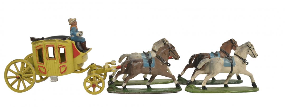 Diorama Quiralu Far-West – Diligence Et 2 Chevaux – 1ère Version – Occasion