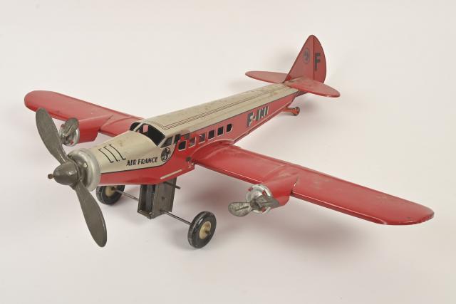 ancien jouet tôle mécanique - AVION - par GUNTHERMANN - SG Allemagne