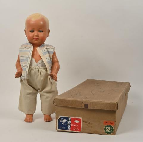 Poupon Baigneur PCP France - Petitcollin - Celluloïd 45 Cm - Tête Aigle - Vintage Années 50