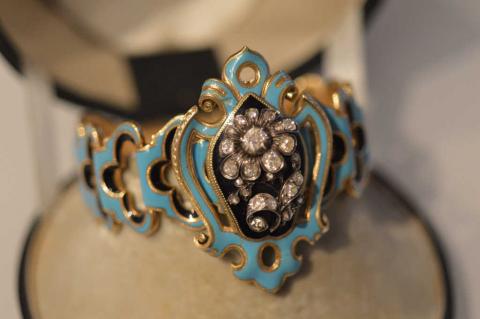 Bracelet En Argent Sterling Avec Motifs émaillés - Occasion (petite ébréchure)