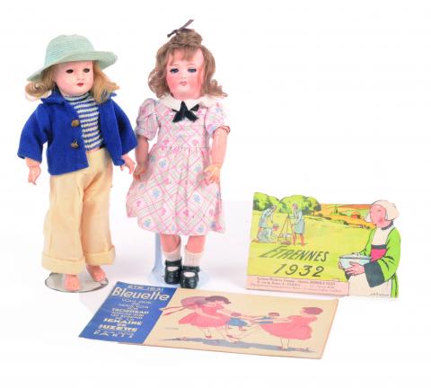 KIT DÉCOUPÉ VETEMENT, poupee ancienne, BLEUETTE (Robe Russe) EUR 10,00