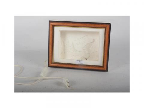 Sculpture Bois – 3 Chamois Et Baromètre – 1957 – Hauteur 29 Cm – Très Bon état