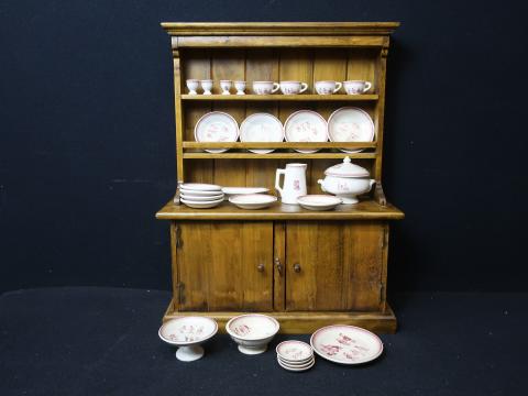 Ancienne dinette métal lithographié coffret poupée Jumeau