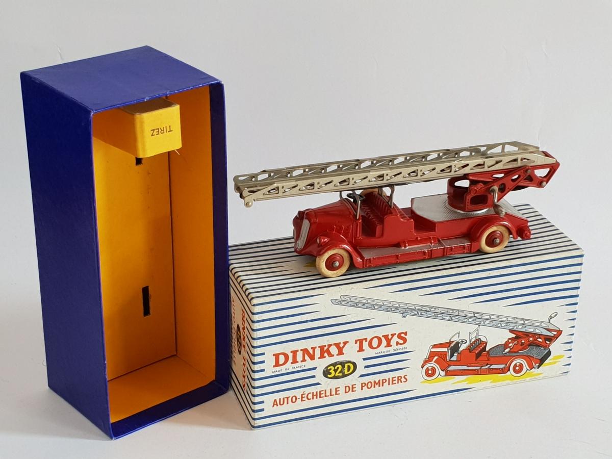 1955 Dinky Toys 32D AUTO-ECHELLE DE POMPIERS DELEHAYE +DOOS! - Modelauto's | 1:43