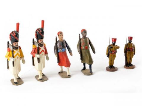 Anciens jouets en plomb, lot de 2 fourmiliers, marque BF