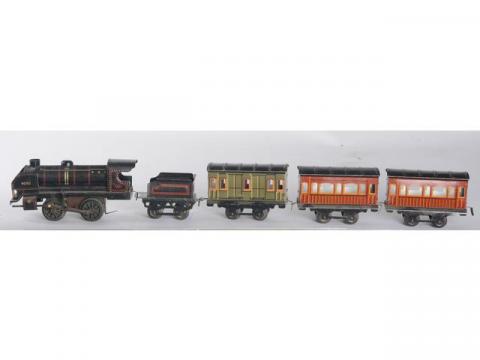 TRAIN JEP ÉCHELLE O LOCO MÉCANIQUE TYPE 120 CARÉNÉE 1951