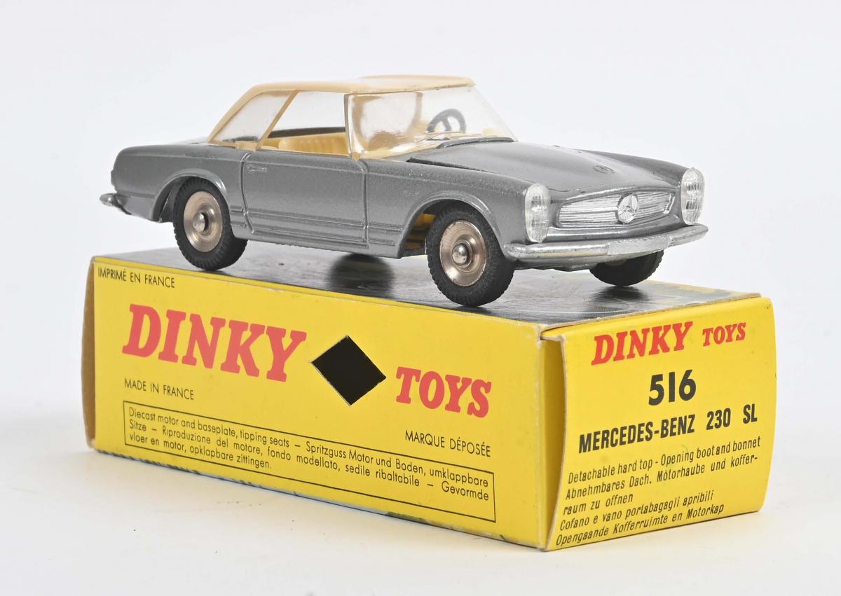 DINKY TOYS 516 MERCEDES-BENZ 230SL -GREY METALLIC 1:43- GOOD - IN BOX - 353
