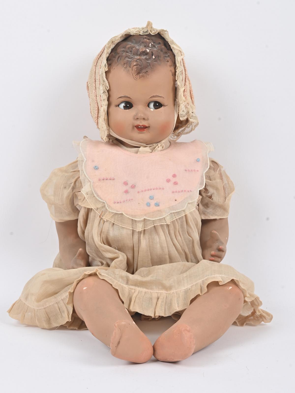 Poupée Ancienne Porcelaine 1940/50 - Tête Bisque Corps Composite - 42cm