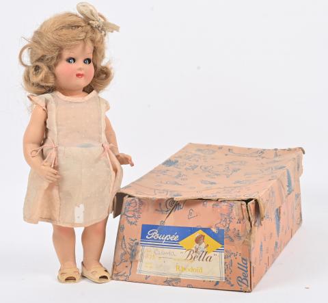 Poupée Ancienne Bella - Rhodoïd - 40 Cm - Années 1940/50