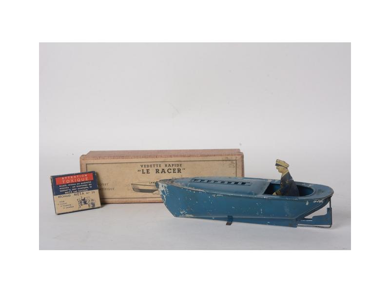 Vedette Rapide LE RACER En Tôle - 23 Cm - Propulsion Air Chaud - Boîte D'origine - Occasion
