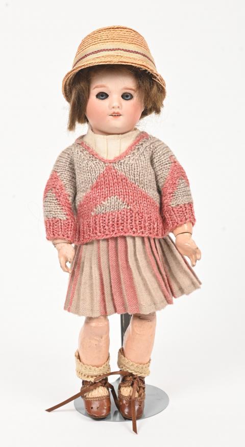 Poupée UNIS FRANCE 20cm – Tête Porcelaine, Corps Composition – Vintage Années 50