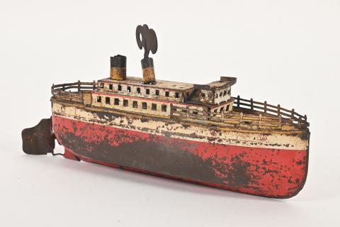 Bateau Mécanique JEP 25 Cm - Tôle, France - Rare Et En état De Marche