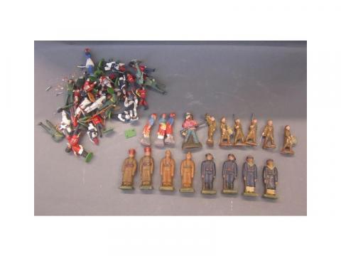 LOT DE petits soldats en plastique lot armée jaune bleu vert anciens