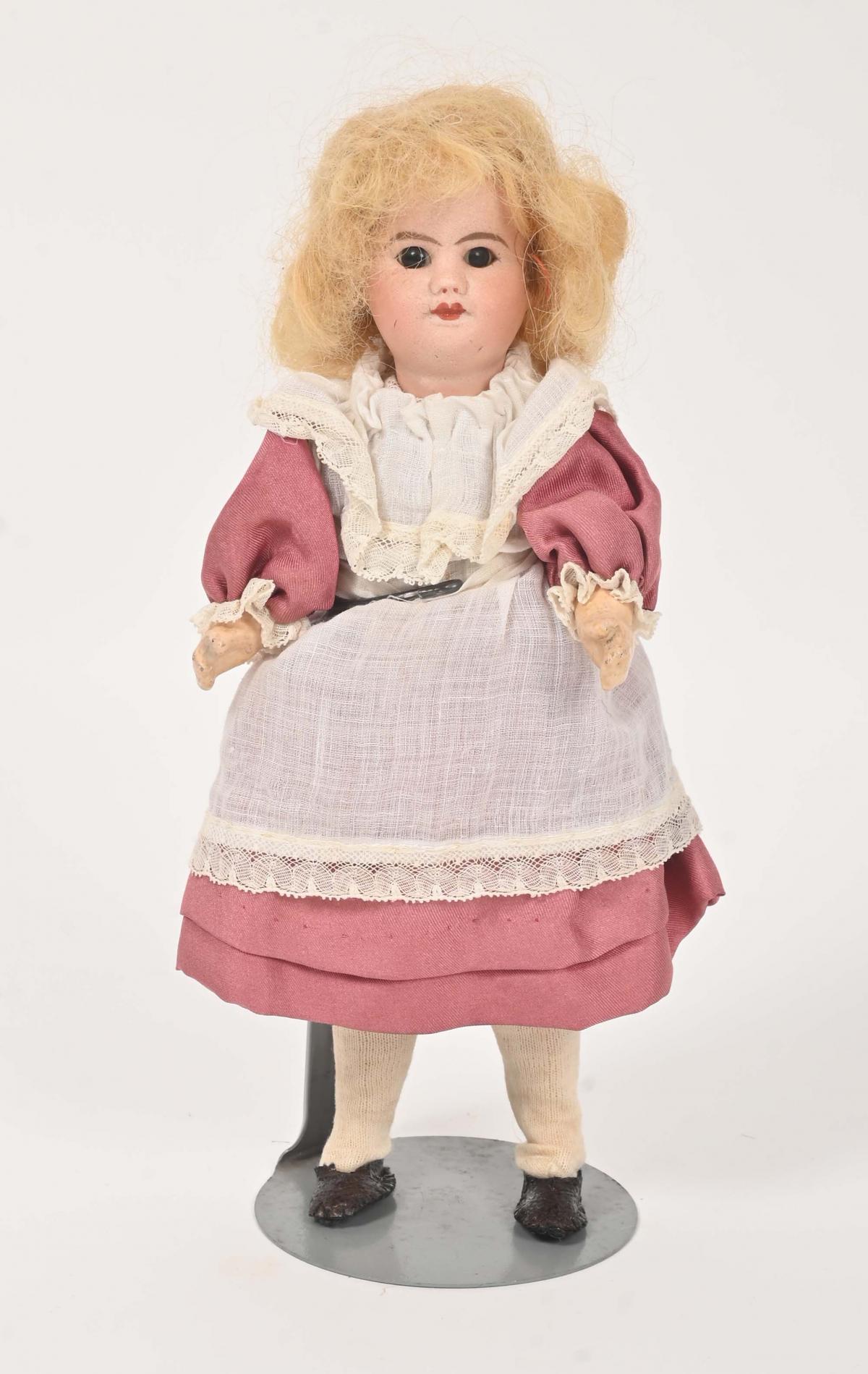 ancienne Poupée Bretonne miniature dite de poche tête porcelaine 13 cm