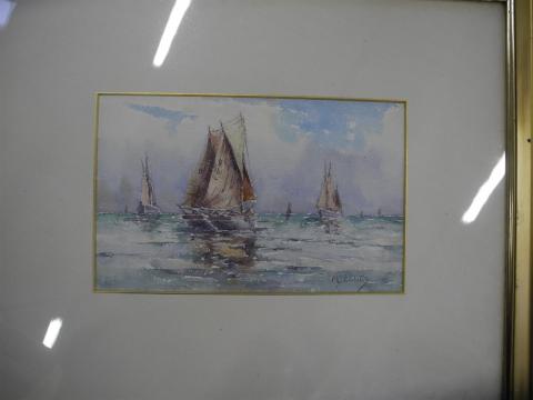 Gilbert Galland Beau Tableau Ancien Marine Marseille Le Vie