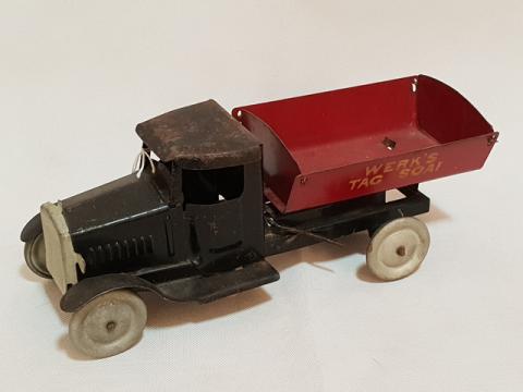 Jouet Ancien En Tôle Peinte – Camion De Transport, XXème Siècle, Fabrication Française