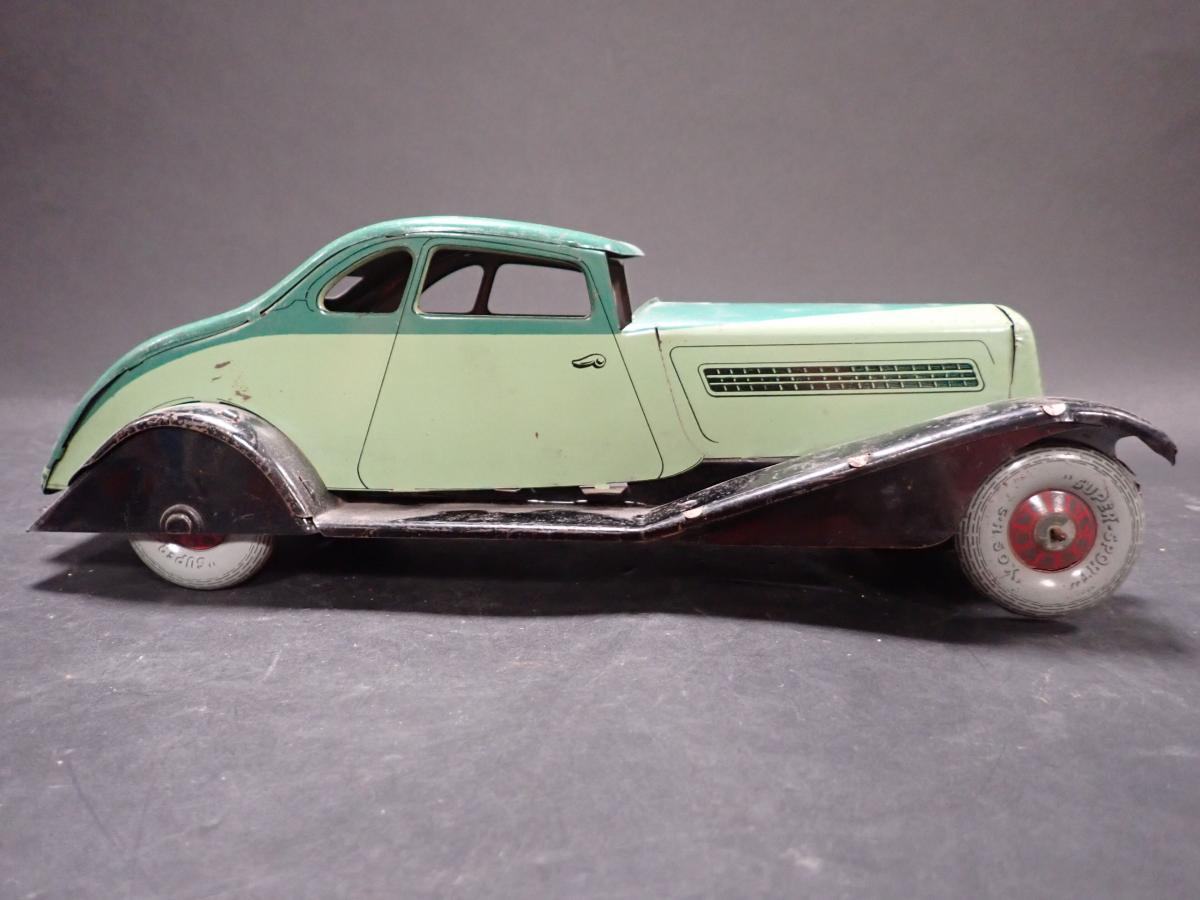 Voiture en tôle miniature- Bugatti C.R-64 - Charles Rossignol Beige/Gris/Rouge Beige/Gris/Rouge