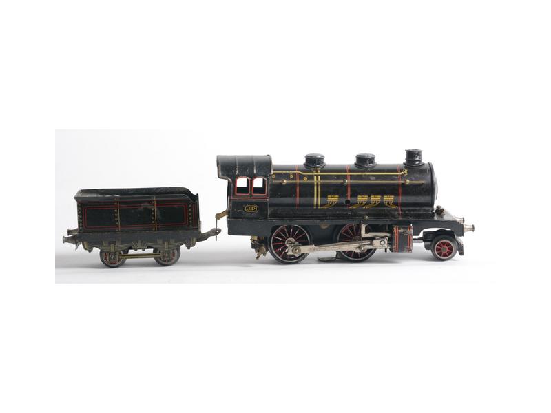 Locomotive Ancienne JEP échelle 0 - Type 120, à Clé - Tôle Noire Et Rouge
