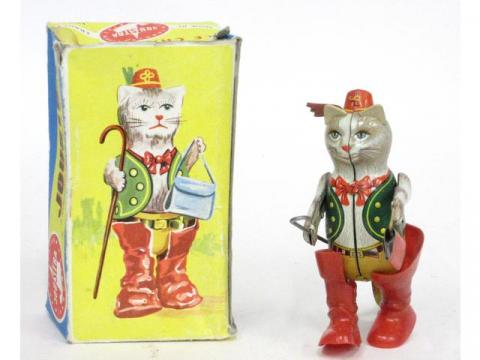 Joustra Le Chat Joueur – Automate Original Des Années 1950, En Tôle