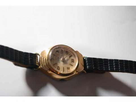 Montre Bracelet Zenith Femme Vintage Mécanique Acier Cuir - Occasion Fonctionnelle