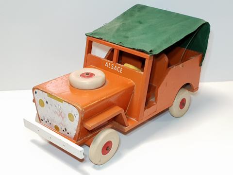 JEU JOUET ANCIEN grand camion en bois Joujoulac benne basculante no dejou 70cm EUR 77,50 - FR