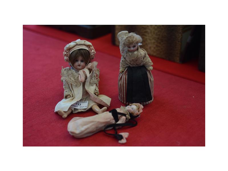 Poupée ancienne :Petit Bébé Caractère allemand de 35cm avec