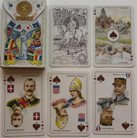 Jeu De Cartes Belge Vintage 1947 – Design Cubiste, 52 Cartes + Joker (boîte à Restaurer)