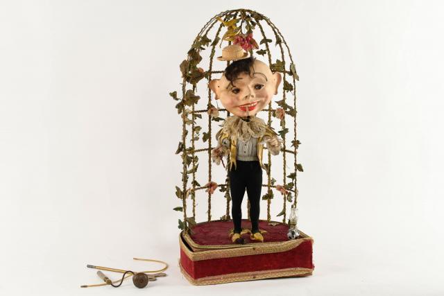 Manège Automate Ancien En Tôle - Jouet Mécanique Rare - Sans Marque