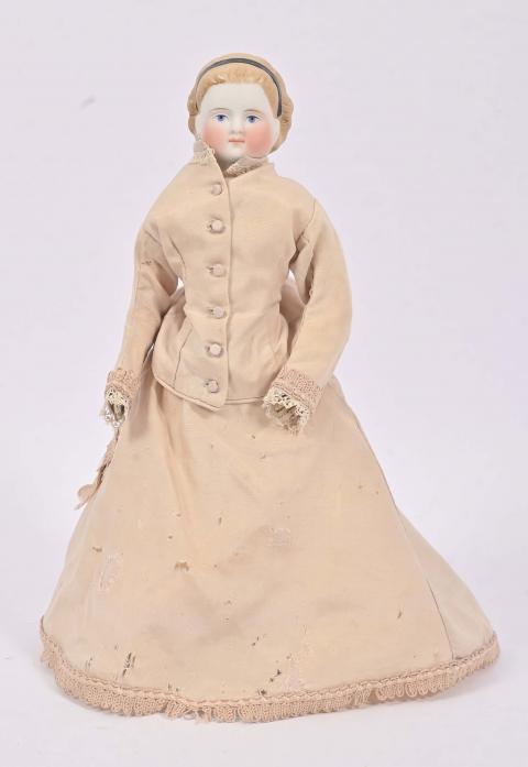 Poupée Ancienne Parian 26cm – Céramique Et Chiffon, Collection