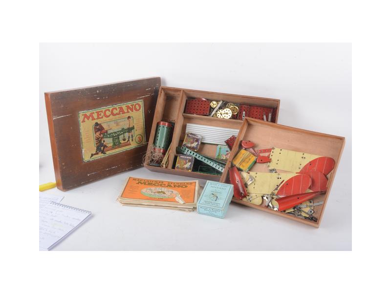 Ancienne grande boîte / coffret en bois Meccano outfit n° 1 ca