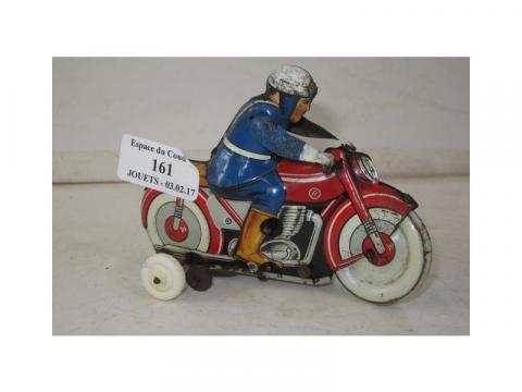 Jouet MONT BLANC – Moto De Police Gendarmerie – Mécanique Et Lithographie – Ancien