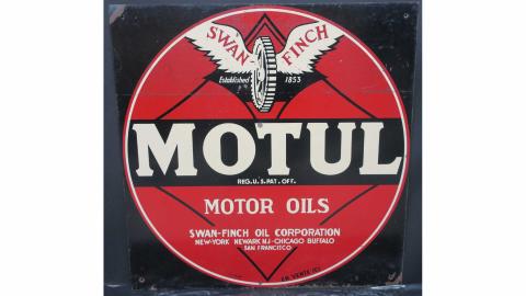 Plaque émaillée Ancienne – MOTUL MOTOR OILS, Métal, Carrée (neuve)