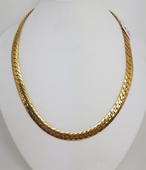 Collier Ras De Cou En Métal Doré – Mailles Royales Avec Cabochons émaillés Limoges