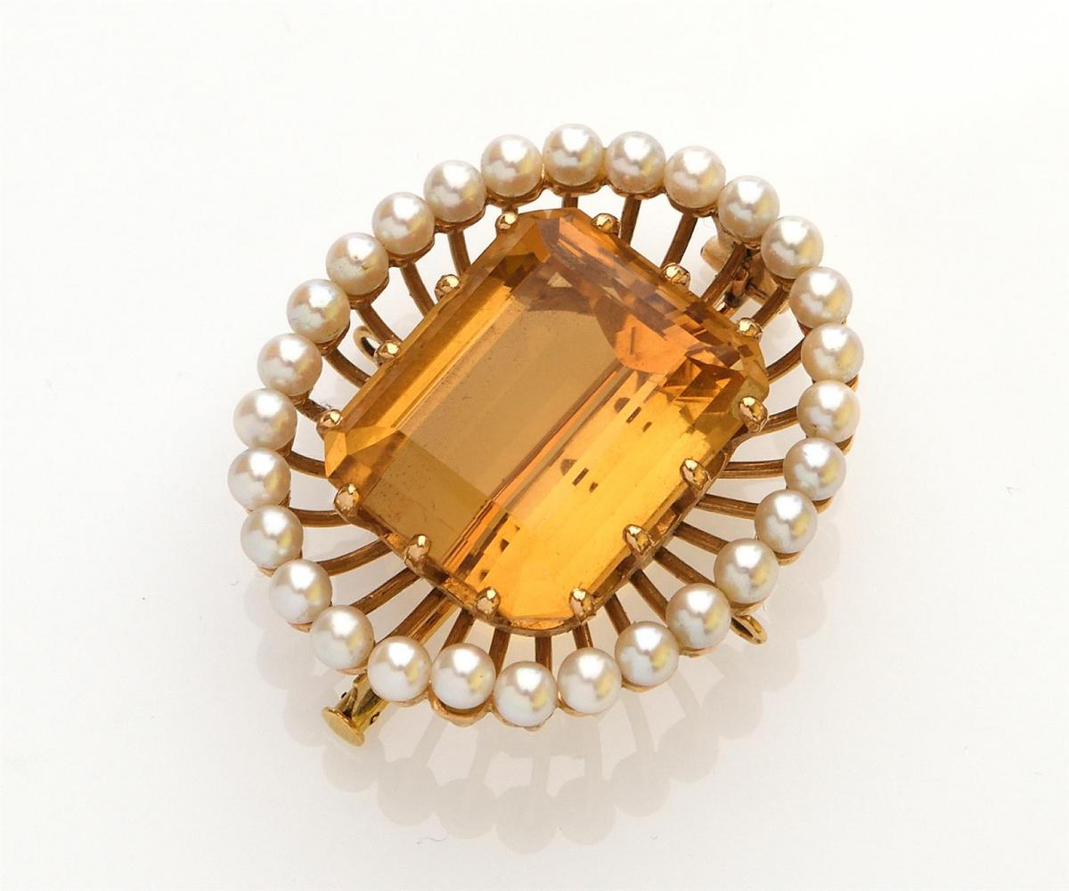 Broche Bijou Vintage Finement Gravée En Relief Ajouré - Couleur Or - Occasion (voir Fiche)