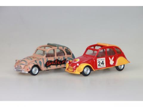 Dinky Toys - 1:43 - Citroën 2CV nr. 24t - Peugot 203 nr