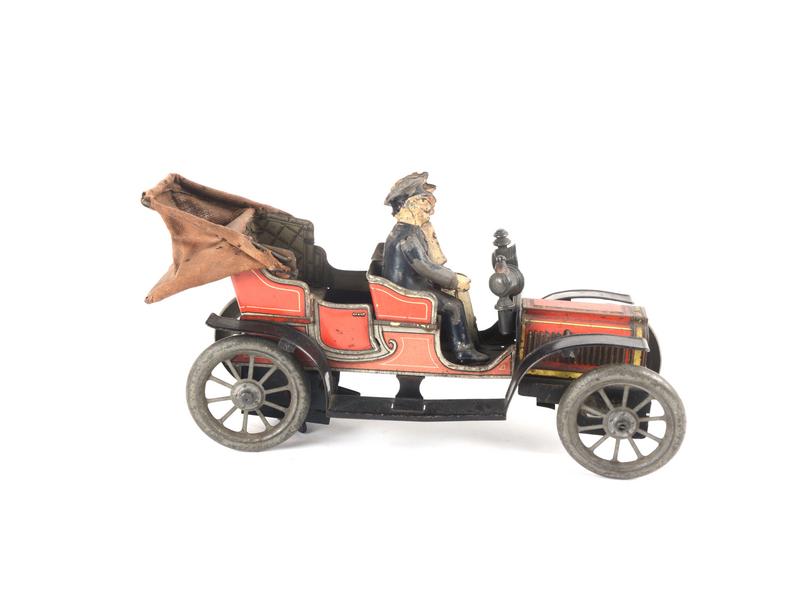 Paquebot Mécanique Ancien Carette ~1900, En Tôle, état D’origine