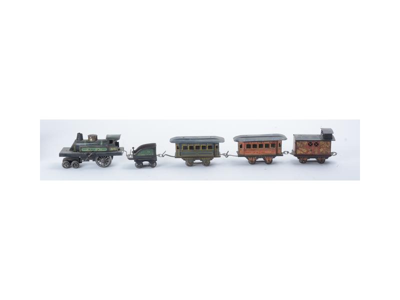 Ancienne Locomotive Mécanique J DE P échelle O – Jouet Remontée Manuelle