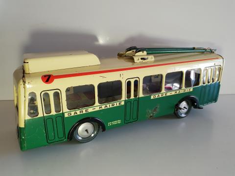 Joustra - Trolley bus - Jouet ancien en tôle - 50's - Collection